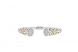 Italian Sterling Silver Hinge Bracelet with 0.82ct. diamonds and solid 14K yellow gold accents