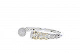 Italian Sterling Silver Hinge Bracelet with 0.82ct. diamonds and solid 14K yellow gold accents
