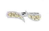 Italian sterling silver hinge bracelet with 0.32ct. diamonds and solid 14K yellow gold accents