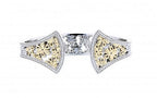 Italian sterling silver hinge bracelet with 0.33ct. diamonds and solid 14K yellow gold accents