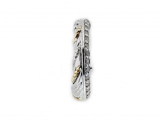 Italian Sterling Silver Reversible Earrings set with 0.30ct white diamonds and 14K solid yellow gold accents