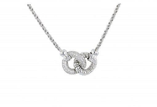 Limited Edition Italian sterling silver pendant with 0.53ct white diamonds. The chain is included.