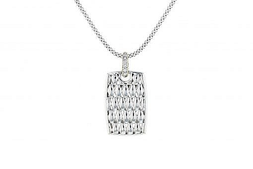 Italian Sterling Silver Pendant with 0.10ct diamonds and 14K solid yellow gold accents. The chain is included.