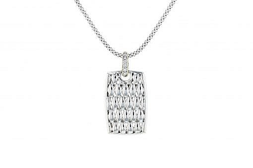Italian Sterling Silver Pendant with 0.10ct diamonds and 14K solid yellow gold accents. The chain is included.