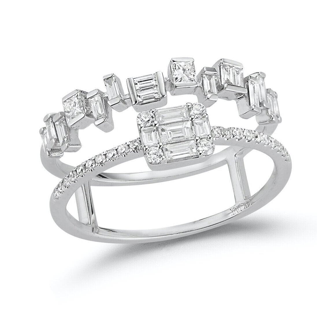 Baguette and Diamond Wild Squares Ring- .64 Dia.