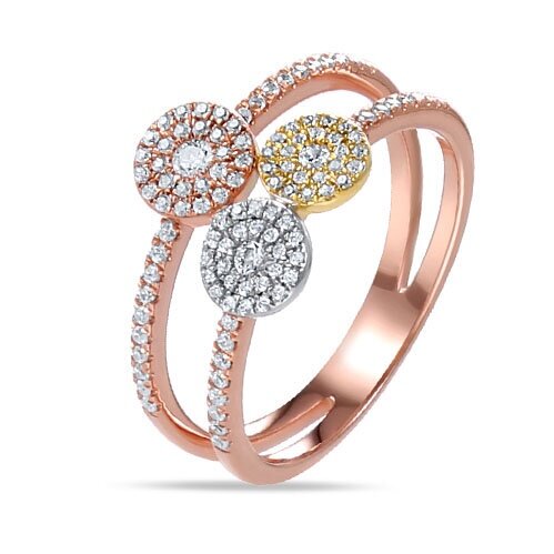3 Circle Pave Ring- .38