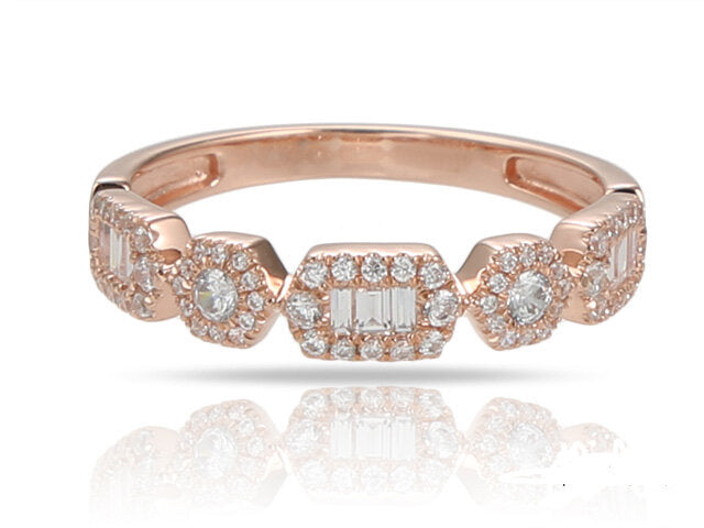 Ring with Baguettes and Rounds -.46 Dia.