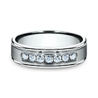14K White Gold/Yellow Gold/Rose Gold 6mm Comfort-Fit Diamond Wedding Ring