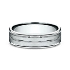 14K White Gold 6/8mm Comfort-Fit Design Wedding Ring