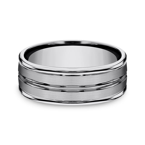 Tungsten 8mm Comfort-Fit Design Wedding Band