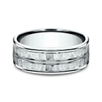 14K White Gold 8mm Comfort-Fit Design Wedding Ring