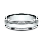 14K White Gold 6mm Comfort-Fit Design Wedding Band