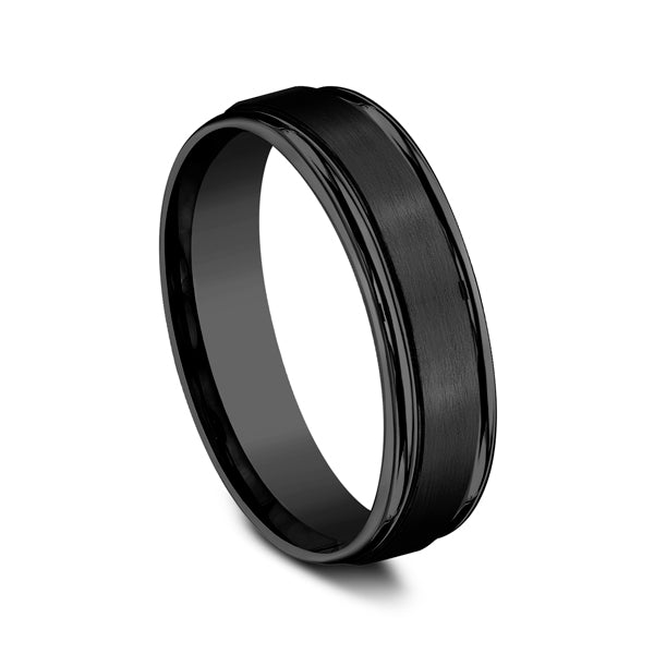 Black Titanium 7mm Comfort-Fit Design Wedding Band