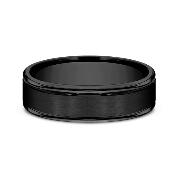 Black Titanium 7mm Comfort-Fit Design Wedding Band