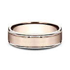 14K White Gold/Yellow Gold/Rose Gold 6mm Comfort-Fit Design Wedding Band