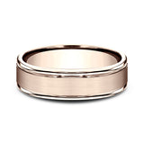 14K White Gold/Yellow Gold/Rose Gold 6mm Comfort-Fit Design Wedding Band