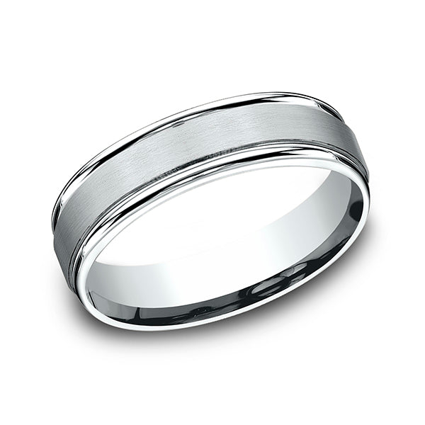 14K White Gold/Yellow Gold/Rose Gold 6mm Comfort-Fit Design Wedding Band