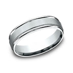14K White Gold/Yellow Gold/Rose Gold 6mm Comfort-Fit Design Wedding Band