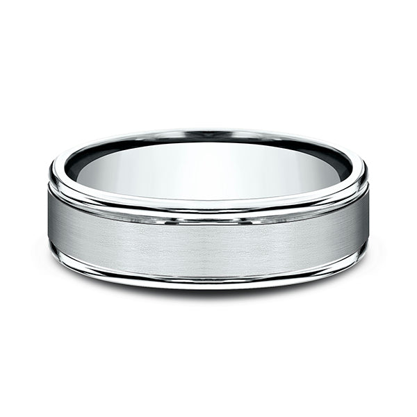 14K White Gold/Yellow Gold/Rose Gold 6mm Comfort-Fit Design Wedding Band