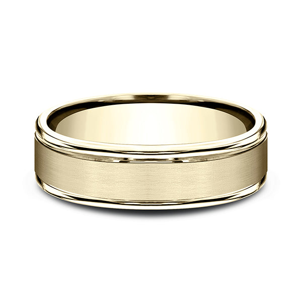 14K White Gold/Yellow Gold/Rose Gold 6mm Comfort-Fit Design Wedding Band