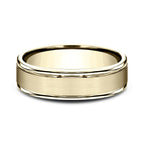 14K White Gold/Yellow Gold/Rose Gold 6mm Comfort-Fit Design Wedding Band