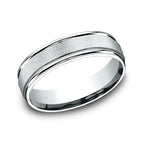 14K White Gold/Yellow Gold 6mm Comfort-Fit Design Wedding Band