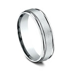 14K White Gold/Yellow Gold 6mm Comfort-Fit Design Wedding Band