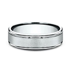 14K White Gold/Yellow Gold 6mm Comfort-Fit Design Wedding Band