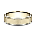 14K White Gold/Yellow Gold 6mm Comfort-Fit Design Wedding Band