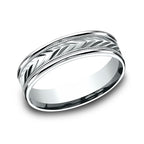14K White Gold/Yellow Gold 6mm Comfort-Fit Design Wedding Band