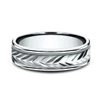 14K White Gold/Yellow Gold 6mm Comfort-Fit Design Wedding Band