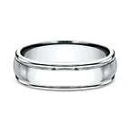 14K White Gold 6mm Comfort-Fit Design Wedding Band