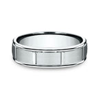 14K White Gold 6mm Comfort-Fit Design Wedding Ring