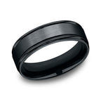 Black Cobalt Chrome 7mm Comfort-Fit Design Wedding Band