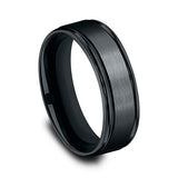 Black Cobalt Chrome 7mm Comfort-Fit Design Wedding Band