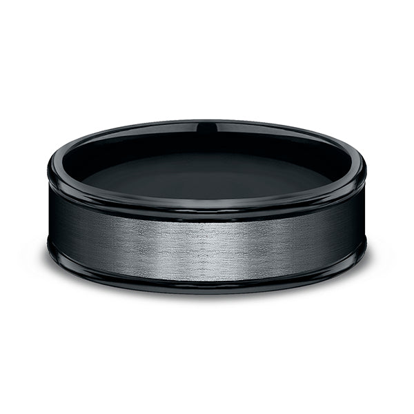 Black Cobalt Chrome 7mm Comfort-Fit Design Wedding Band