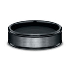 Black Cobalt Chrome 7mm Comfort-Fit Design Wedding Band