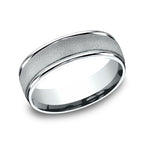14K White Gold 7mm Comfort-Fit Design Wedding Ring