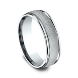 14K White Gold 7mm Comfort-Fit Design Wedding Ring