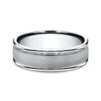 14K White Gold 7mm Comfort-Fit Design Wedding Ring