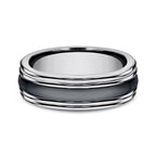 Tungsten and Seranite Two-Tone 7mm Design Wedding Band