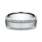 14K White Gold 8mm Comfort-Fit Design Wedding Ring