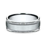 14K White Gold 8mm Comfort-Fit Design Wedding Ring