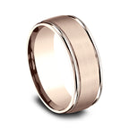 14K White Gold/Yellow Gold/Rose Gold 8mm Comfort-Fit Design Wedding Band