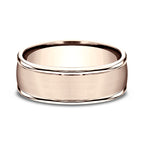 14K White Gold/Yellow Gold/Rose Gold 8mm Comfort-Fit Design Wedding Band