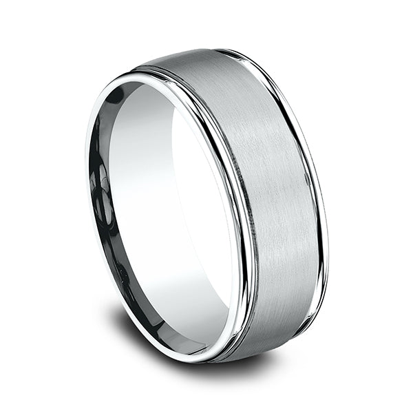 14K White Gold/Yellow Gold/Rose Gold 8mm Comfort-Fit Design Wedding Band