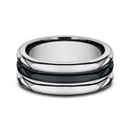 Tungsten and Seranite 8mm Comfort-Fit Design Wedding Band