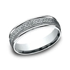 14K White Gold/Rose Gold 6mm Comfort-Fit Design Wedding Band