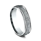14K White Gold/Rose Gold 6mm Comfort-Fit Design Wedding Band