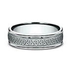 14K White Gold/Rose Gold 6mm Comfort-Fit Design Wedding Band